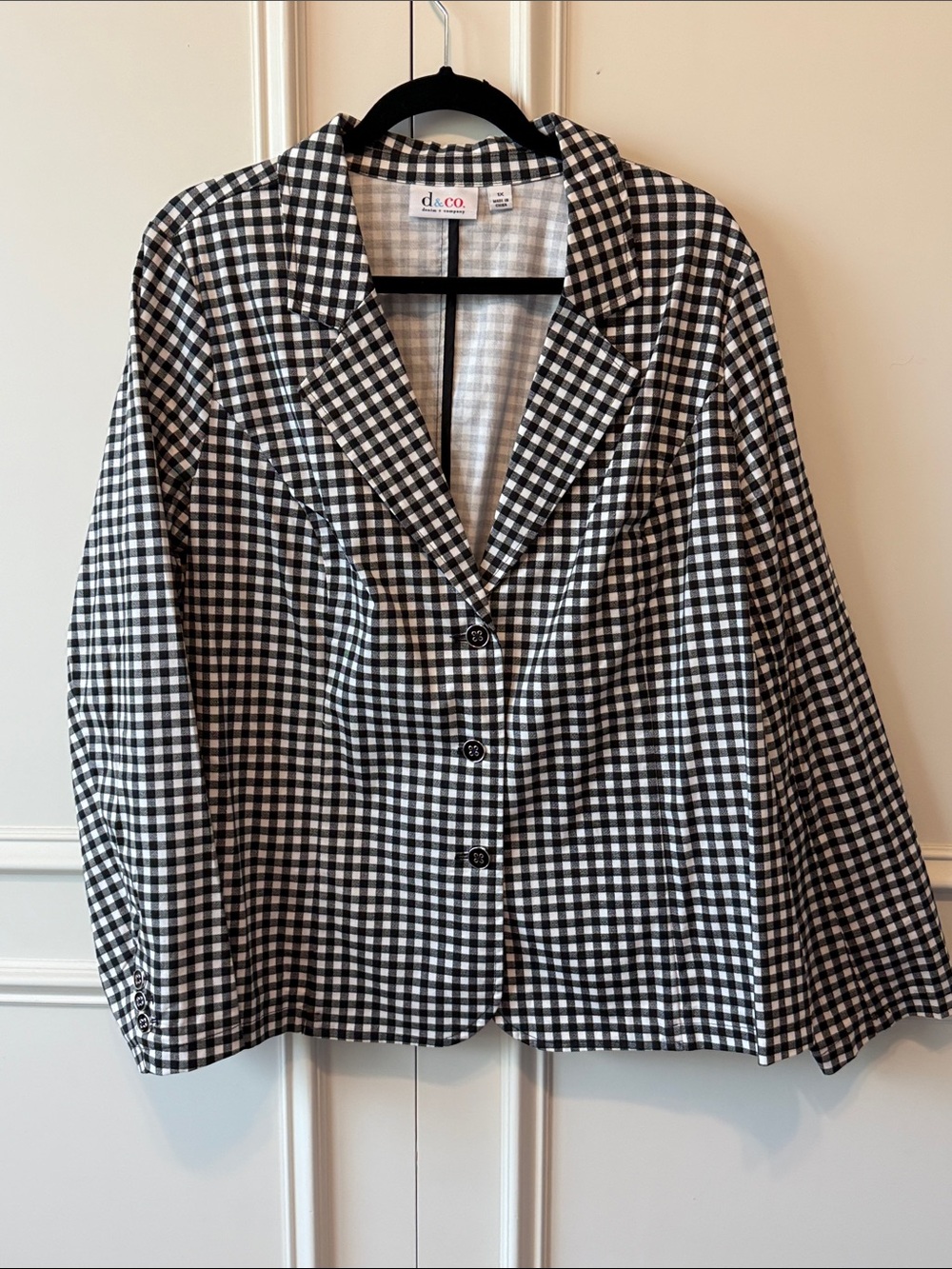 d & c.o. Black & White Gingham Blazer